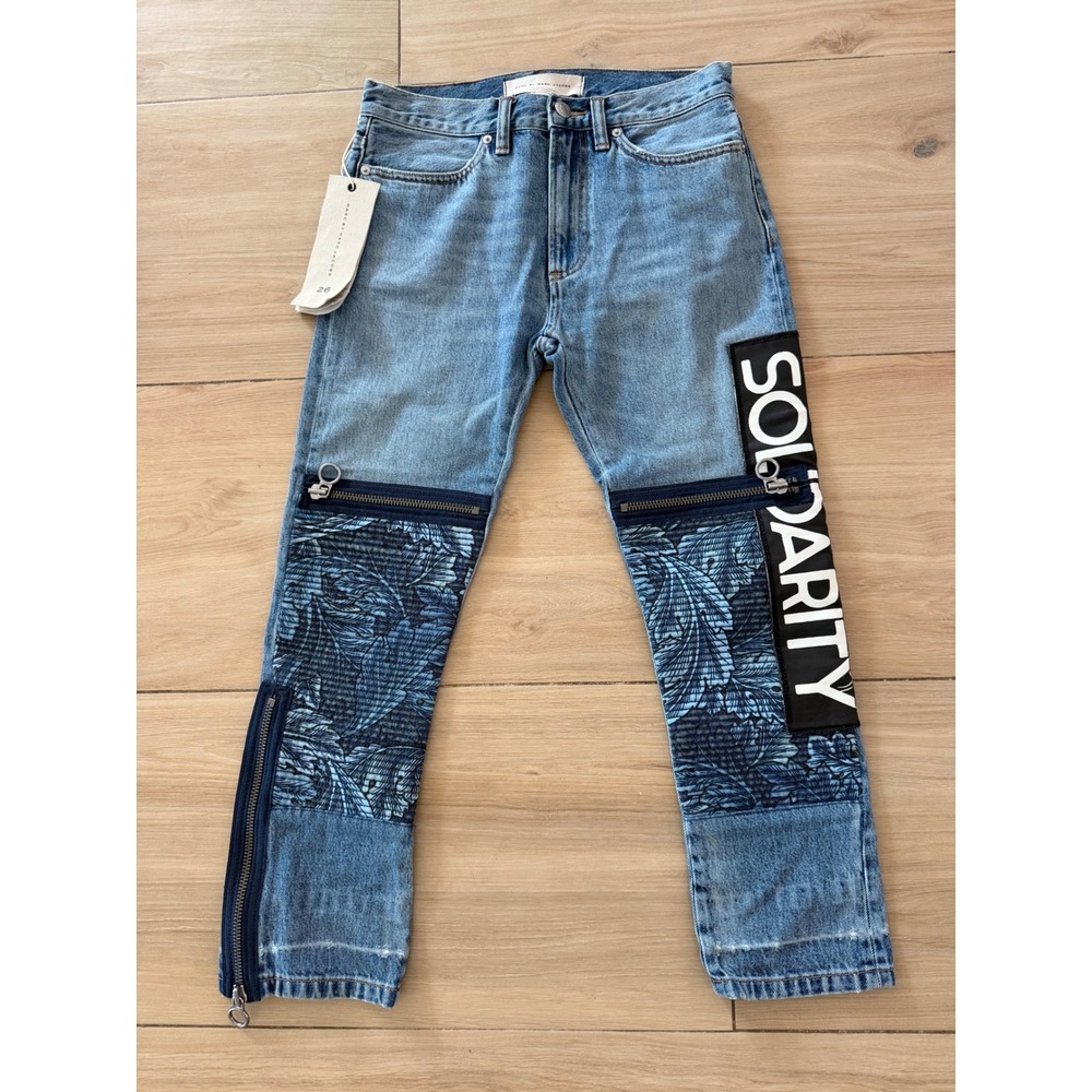 Marc by Marc Jacobs Solidarity Patchwork Zipper Jeans Light Wash 26